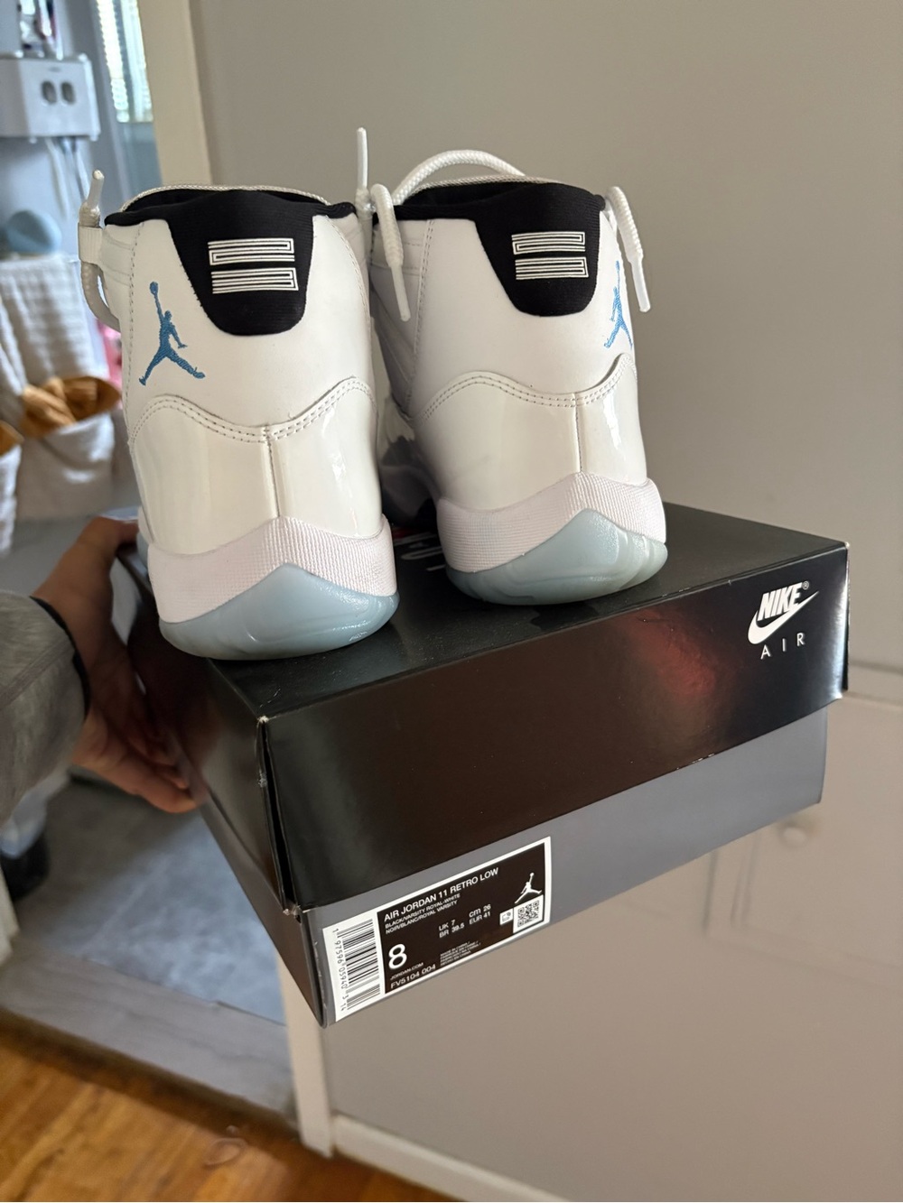 Jordan White and Light Blue Men’s Sneakers